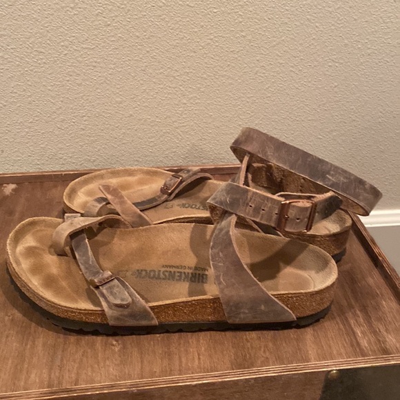 Birkenstock Brown Leather Ankle Wrap Sandals size 41 (10) - Picture 3 of 5